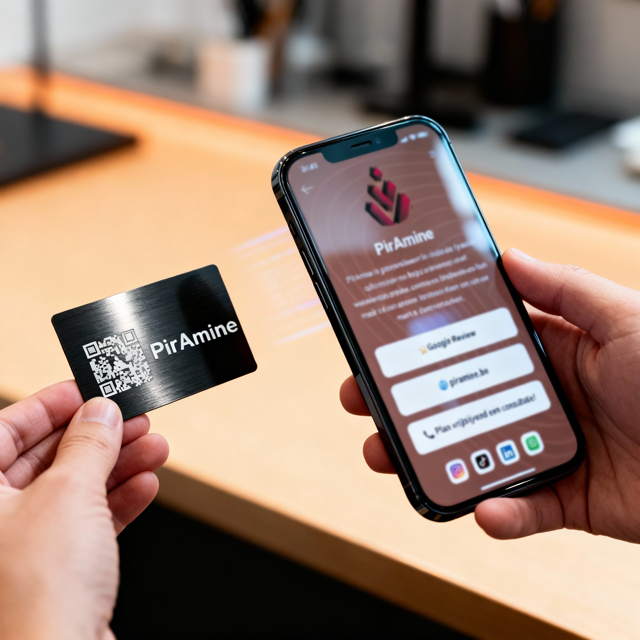 Metal Smart Business Card – Gepersonaliseerde QR Visitekaart met Digitale Bedrijfsprofiel