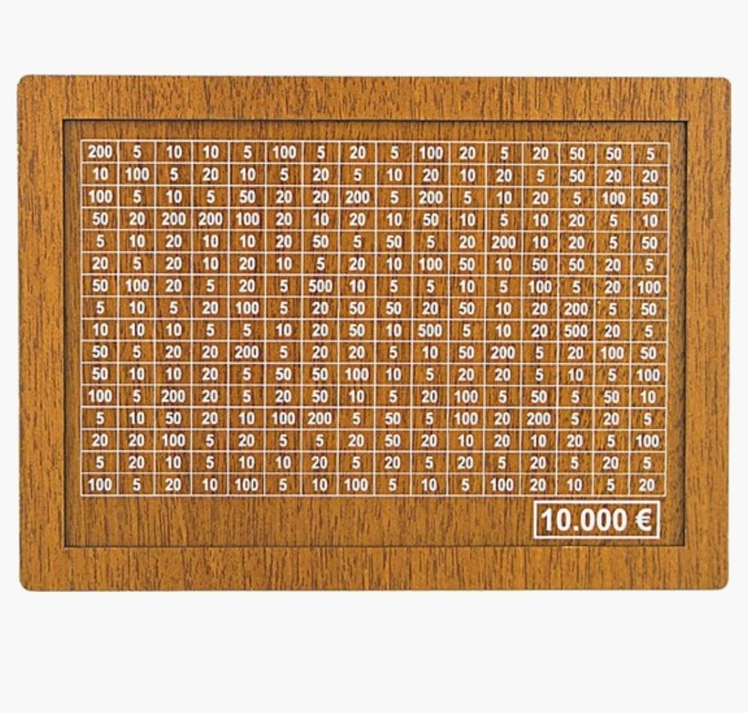 10.000€ Spaarpot van Hout - Slim Sparen met Afvinkrooster